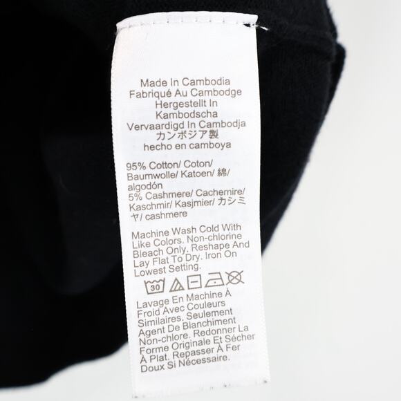 J.Crew Factory Women's Cotton Cashmere Blend Polo Sweater Black Size Medium - Picture 5 of 5